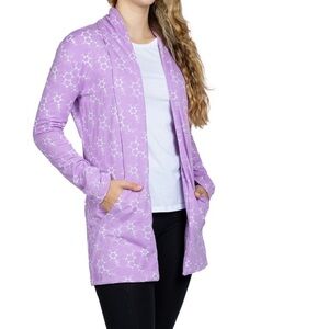 Svaha Happy Serotonin Burnout Cardigan Size 2XL NEW Purple Chemistry Novelty